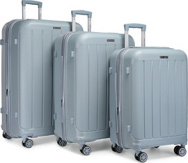 Camel Mountain Camel Mountain® Infinity Set Of Three 20 Inch 24 Inch and 28 Inch סט מזוודות - כחול קרח