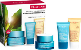 CLARINS HYDRA ESSENTIEL סט קרם יום + מסכה + לחות ניקוי לעור עדין + תיק רחצה