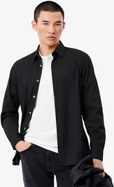 LACOSTE חולצה מכופתרת לקוסט Slim Fit Stretch Poplin גברים - לקוסט - Black