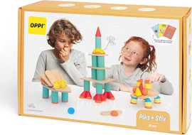 Oppi פיקס וסטיקס משחק איזון מונטיסורי מעץ וסיליקון 96 חלקים - Oppi