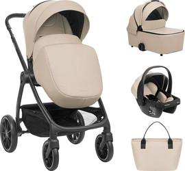 Kikkaboo עגלת תינוק Modena 3IN1 מודנה בצבע בז