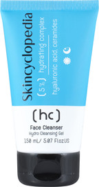 Skincyclopedia תרחיץ פנים ג'ל, קומפלקס לחות הכולל חומצה היאלורונית, סראמידים, ניאצינאמיד וגליצרין, תרחיץ פנים מתאים לכל סוגי העור, לחות 5% 150 מ"ל Face Cleanser