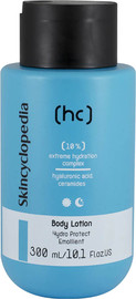 Skincyclopedia תחליף גוף עם קומפלקס לחות מתאים לכל סוגי העור, עם חומצה היאלורונית, ניאצינאמיד, גליצרין, חמאת שיאה ושמן שקדים מתוק 300 מ"ל HC 10% Hydration Complex Body Lotion