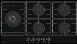 Gorenje כיריים גז 90 ס"מ 5 להבות Gorenje GCW951B זכוכית שחורה