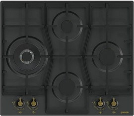 Gorenje כיריים גז 4 להבות 60 ס''מ עם ווק סדרת Classico רטרו שחור GORENJE דגם