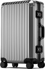 Camel Mountain מזוודה עליה למטוס Premier 20" מאלומיניום מלא מבית כאמל מאונטין - אפור כהה