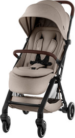 Britax טיולון מגיל לידה ועד 22 קג קליל וקומפקטי מתקפל ביד אחת דגם Flylite צבע בז