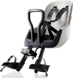 Britax מושב פעוט קדמי לאופניים JOCKEY MINI עם ידית אחיזה וחיבור למוט הכידון - לבן Warm White