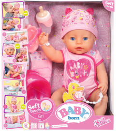 BabyBorn בובת בייבי בורן אינטרקטיבית - בת בגרסה רכה