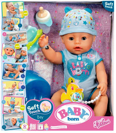 BabyBorn בובת בייבי בורן אינטרקטיבי - בן בגרסה רכה 43 ס"מ
