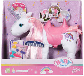 BabyBorn בובת בייבי בורן חד קרן עם אורות וצלילים