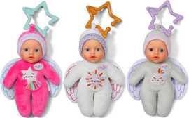 BabyBorn בובת בייבי בורן מלאך עם רעשן 18 ס"מ - ורוד/לבן/ירוק