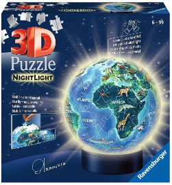Ravensburger פאזל כדור תלת מימד מואר 72 חלקים - כדור הארץ