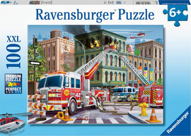 Ravensburger פאזל 100 חלקים גדולים במיוחד - כבאיות מכבות שריפה בבניין