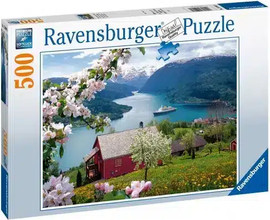 Ravensburger פאזל 500 חל – נוף כפרי צופה לאגם