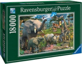 Ravensburger פאזל רצפה גדול 18,000 חלקים - חיות ג'ונגל