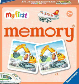 Ravensburger משחק זכרון קלאסי מסדרת MY FIRST לפעוטות 12 זוגות - כלי תחבורה ומכונות עבודה