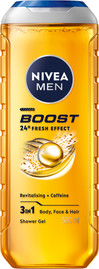 NIVEA BOOST ג'ל רחצה לגבר 3 ב-1