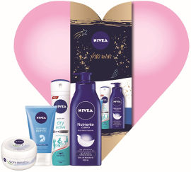 NIVEA מארז לאשה המכיל: תחליב גוף + דאודורנט ספריי + ג'ל ניקוי פנים + קרם סופט רב שימושי