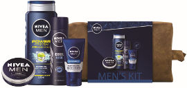 NIVEA מארז פרימיום לגבר: ג'ל רחצה, דאודורנט ספריי, קרם רב שימושי, תחליב לחות
