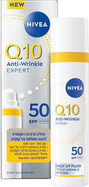 NIVEA Q10 תחליב פנים אקספרט להגנה משולשת נגד קמטים עם SPF50