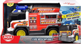 Dickie Toys כבאית חדשנית אורקולית לילדים 30 סמ מנוף מתקפל יורה דיסקיות