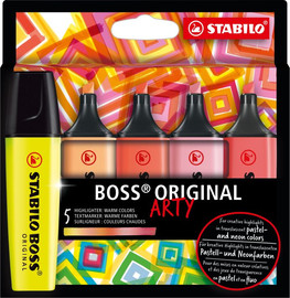 Stabilo טוש הדגשה 1/5 צבעים חמים ARTY BOSS