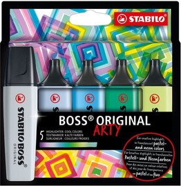 Stabilo טוש הדגשה 1/5 צבעים קרים ARTY BOSS