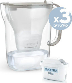 בריטה קנקן לסינון מים - 2.4 ליטר כולל 3 פילטרים Brita בריטה Style חול ים