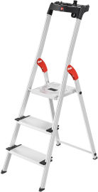 Hailo סולם אלומיניום 3 שלבים בטיחותי L80 ComfortLine