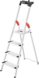 Hailo סולם אלומיניום 4 שלבים בטיחותי L80 ComfortLine