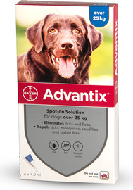 ADVANTIX אדוונטיקס לכלב פרעושים וקרציות מעל 25 ק"ג