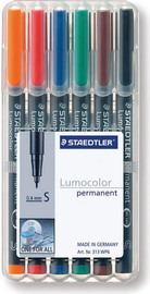Staedtler סט טוש פרמננט 6 יח' STAEDLER