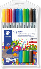 Staedtler סט 10 טושים דו צדדים בצבעים קלאסים על בסיס מים