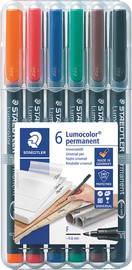 Staedtler סט טוש F פרמננט 6 יח' STAEDLER