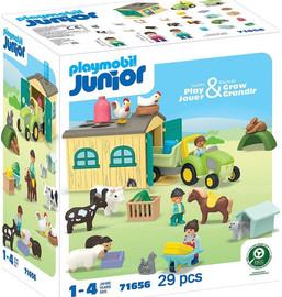 playmobil ג'וניור: הרפתקת חווה עם טרקטור, גרור וחברים של חיו Playmobil 71656