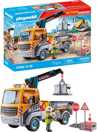 playmobil פליימוביל משאית בנייה עם עגורן 71750 - Playmobil