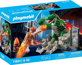 playmobil קרב גיבורים נגד לטאה ענקית Playmobil 71831