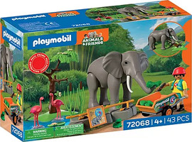 פליימוביל פליימוביל פיל עם שומר גן חיות 72068 Playmobil
