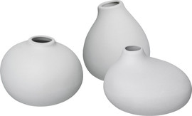 Blomus סט 3 ואזות מיני אפור בהיר NONA
