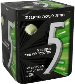 פייב גומי לעיסה בטעם מנטה ללא תוספת סוכר