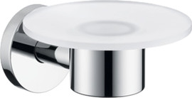 Hansgrohe סבוניה עגולה משולבת זכוכית Hansgrohe LOGIS Chrome