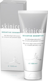 Skinicer שמפו רפואי מתקדם ויעיל לטיפול בקשקשים ובהרגעת הקרקפת.  המבוסס על תמצית המיקרו־אצות הפטנטית Spiralin® Skinicer Sedative Shampoo