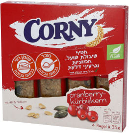 קורני חטיף שיבולת שועל, חמוציות וזרעי דלעת