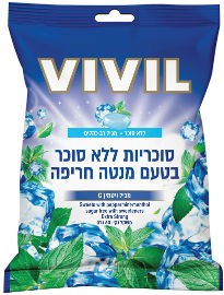 ויויל סוכריות ללא סוכר בטעם מנטה חריף