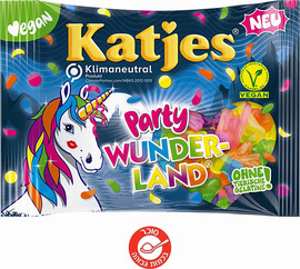 katjes Katjes Party Woner-Land קטג'ס סוכריות גומי טבעוניות חד קרן