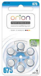 ORION סוללות מכשירי שמיעה גודל 675 תוצרת גרמניה