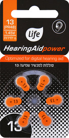 לייף סוללות למכשיר שמיעה גודל 13