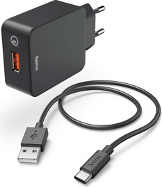 Hama מטען קיר USB-TYPE-C 3A עם כבל נשלף דגם 183230