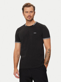 HUGO BOSS חולצת טישירט קצרה הוגו בוס Stripes And Logo גברים - הוגו בוס - Black